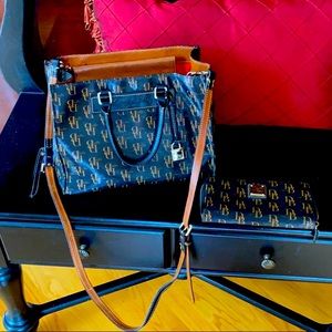 Gorgeous Dooney and Burke satchel with matching wallet